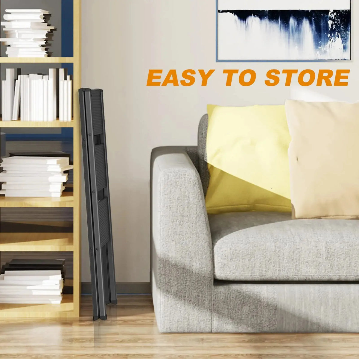 Foldable 4-Step Aluminum Step Ladder | Anti-Slip Safety Ladder for Home & Kitchen