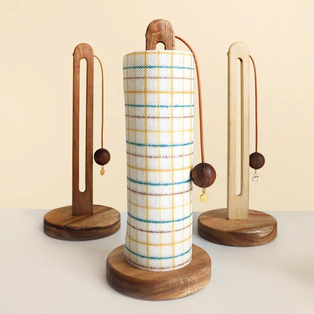 Wooden Base Kitchen Paper Towel Holder