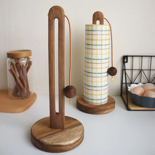 Wooden Base Kitchen Paper Towel Holder