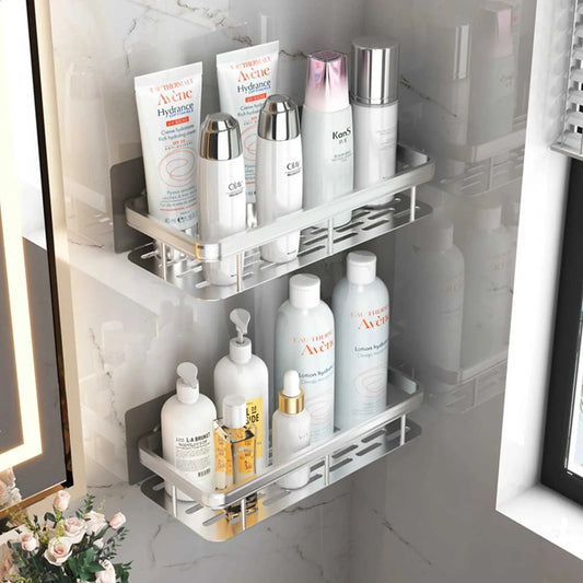 Stainless Steel Anti-Rust Bathroom Storage Rack – Suction Cup Shower Organizer