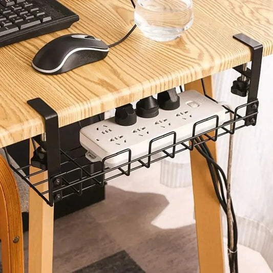 Metal Under-Desk Cable Management Tray – Table Storage Rack