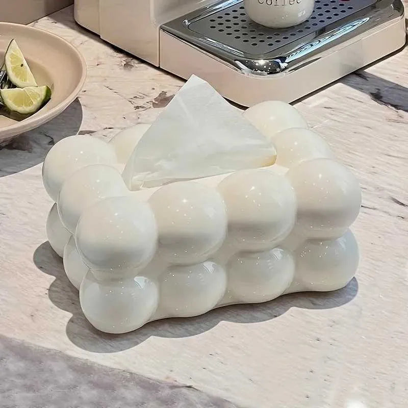 Cloud-Shaped Glossy Tissue Box Holder – Modern Decorative Home Organizer