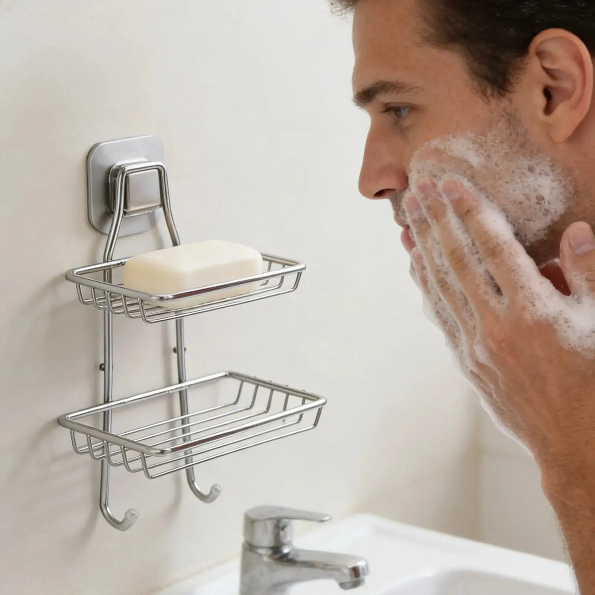 Punch-Free Double-Layer Stainless Steel Soap Holder