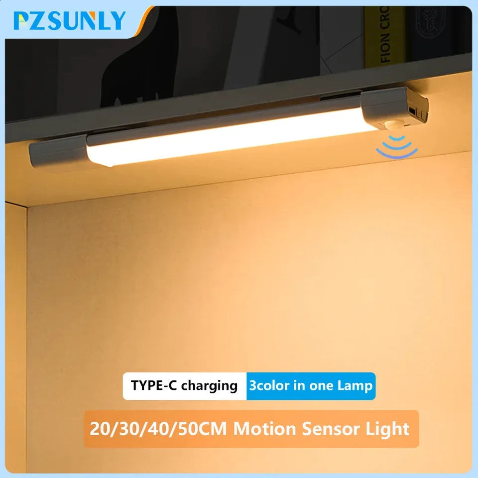 LED Motion Sensor Night Light – Wireless USB Rechargeable Cabinet Lamp