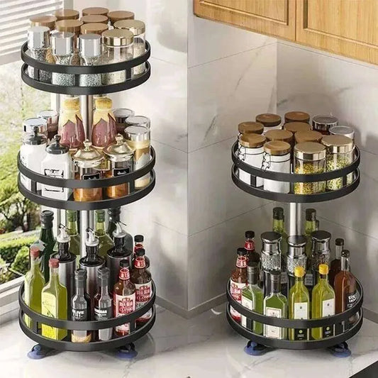 360° Rotating Spice Organizer Turntable Rack