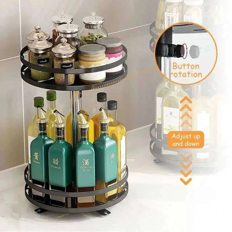 360° Rotating Spice Organizer Turntable Rack