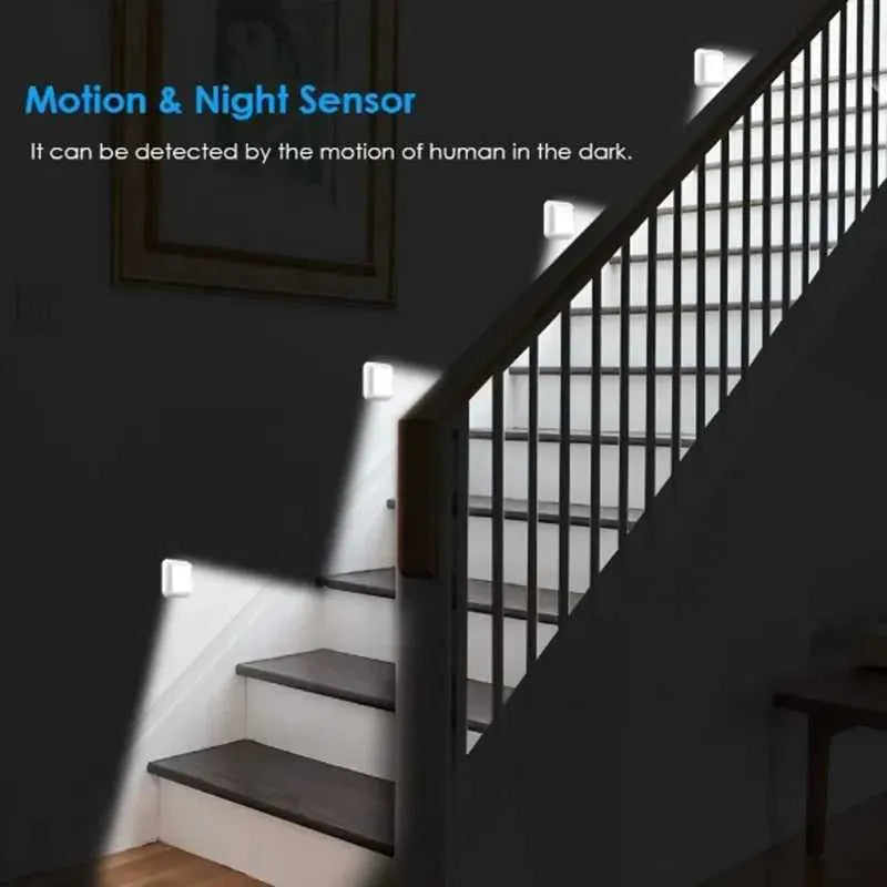 LED Motion Sensor Night Light – Wall-Mounted Square Lamp