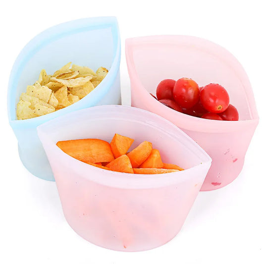 Reusable Silicone Food Storage Bags – 3-Pack (S/M/L)