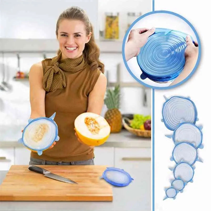 Reusable Silicone Stretch Lids – 6-Pack | Bowl Covers