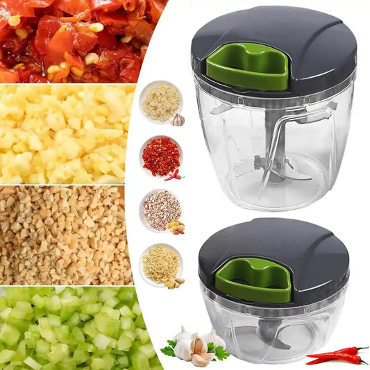 Hand-Pull Vegetable Cutter 900ml | Stainless Steel Chopper